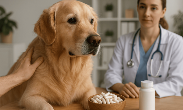 How long should a dog be on probiotics — 2025 guide; golden retriever with veterinarian, dosage and duration advice