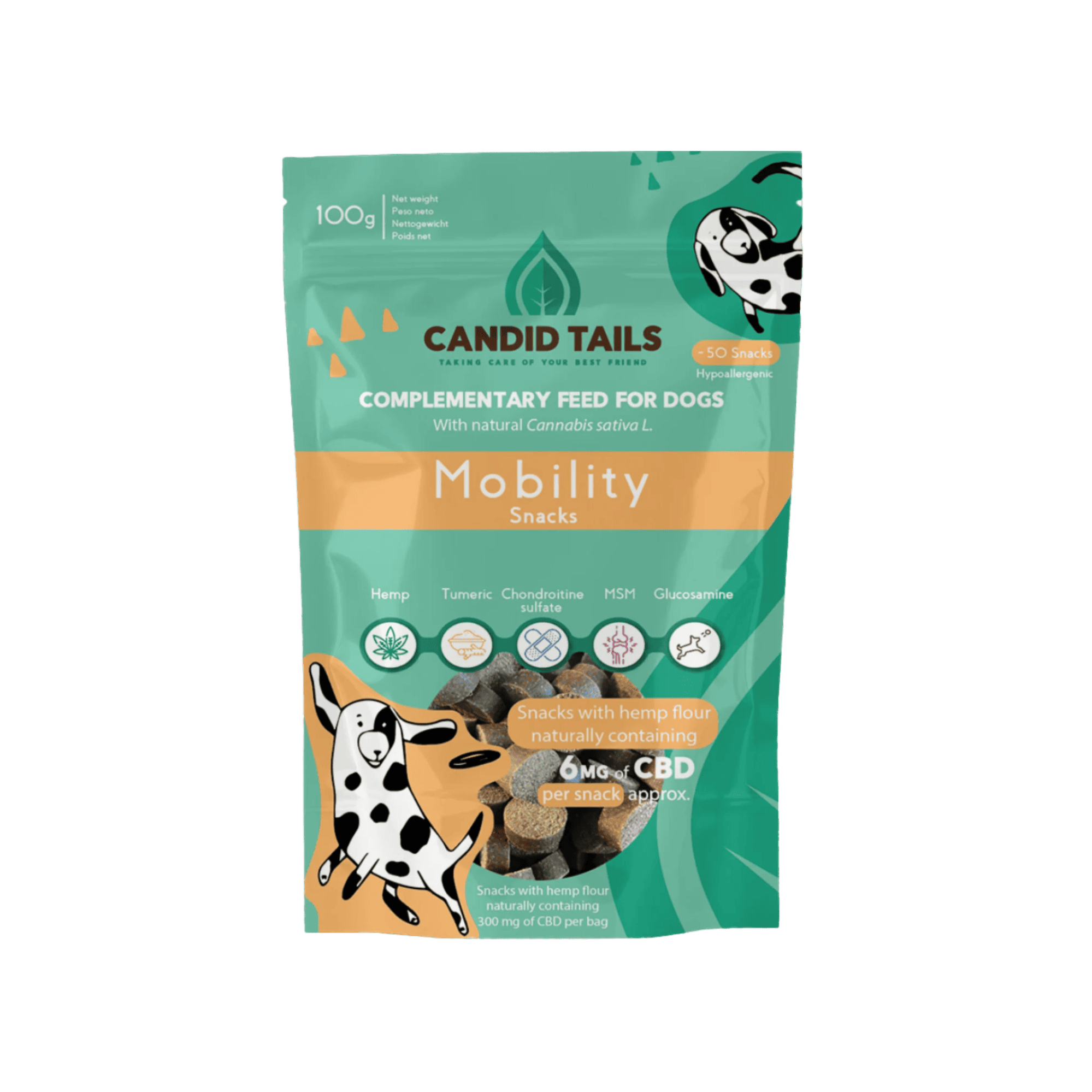 Honest Paws Mobility CBD soft chews—5 mg CBD with glucosamine, chondroitin, and MSM for canine joints